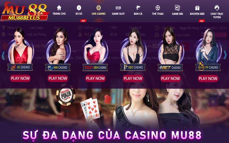 Sự đa dạng của casino mu88 trực tuyến 