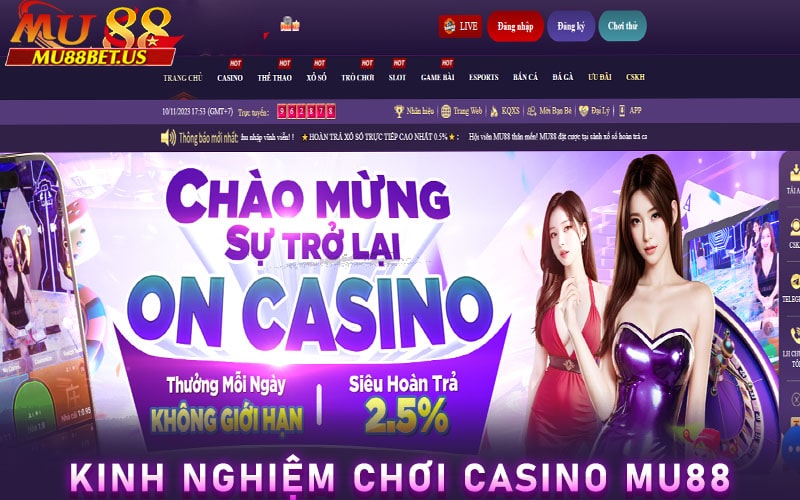 Kinh nghiệm chơi cá cược casino mu88 